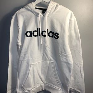 Adidas Logo White Hoodie Small